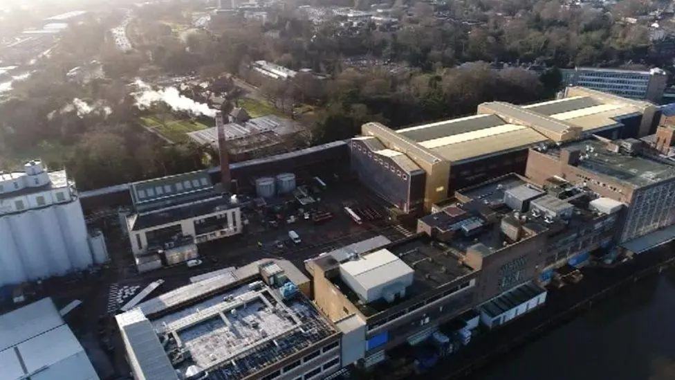 An aerial picture of the Colman's Mustard factory in Carrow.