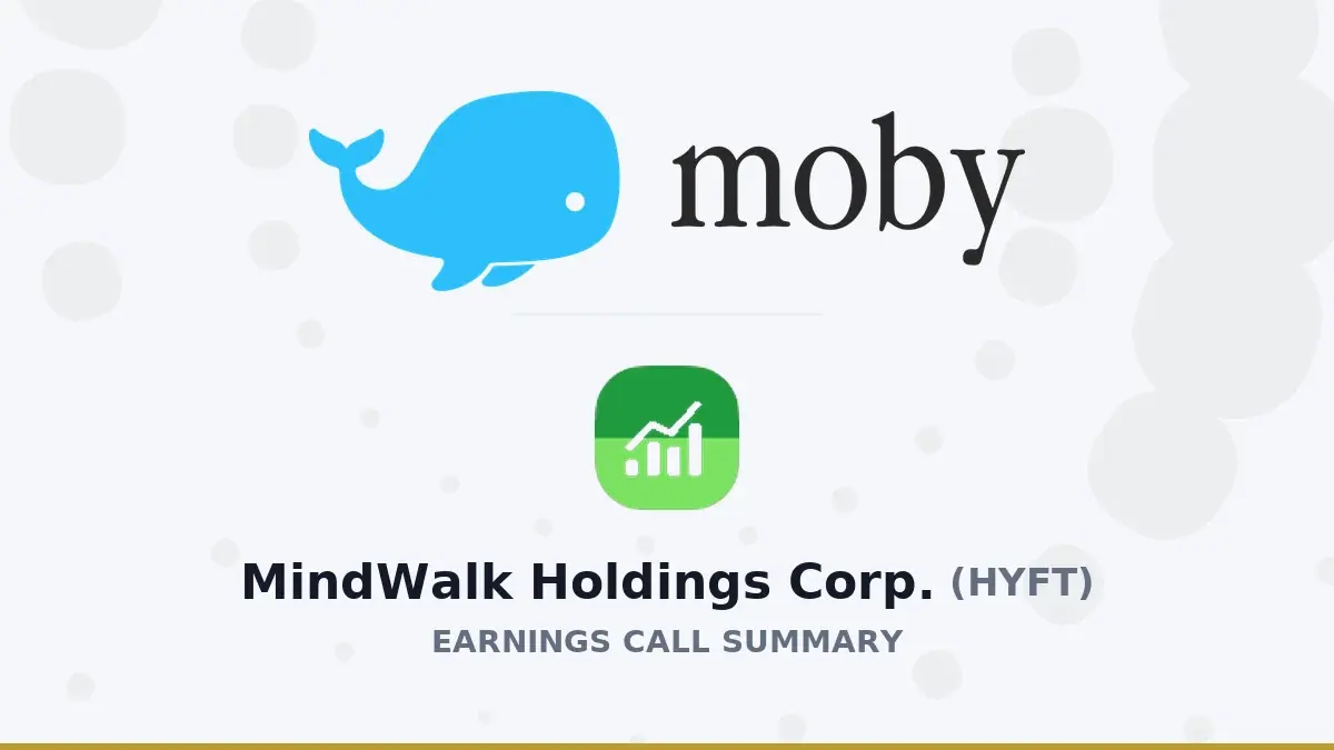 MindWalk Holdings Corp. Q1 2027 Earnings Call Summary