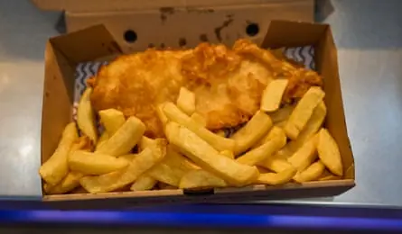 A box of fish and chips