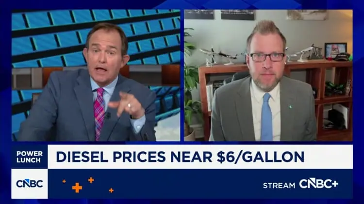 Higher diesel prices will be a secret killer of the U.S. economy, says GasBuddy's Patrick de Haan