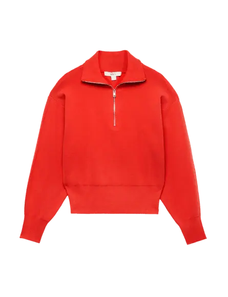 Red half zip jumper