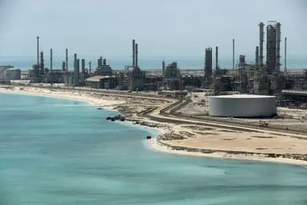 Saudi Aramco’s Ras Tanura oil refinery and oil terminal.