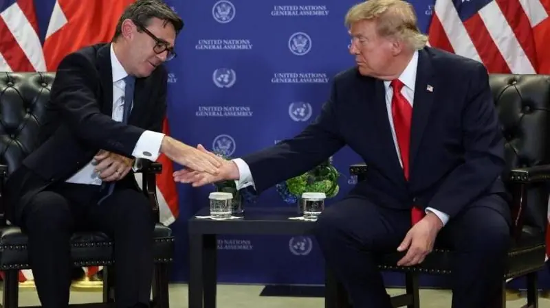 Andy Burnham and Donald Trump shake hands in New York