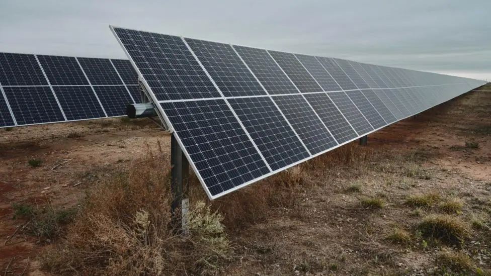 Solar panels in a Texan field