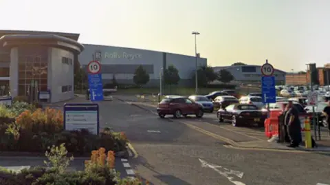 A street view of the Rolls Royce Bristol main entrance in Bristol