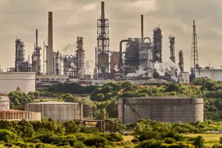 An oil refinery