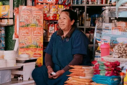 Vendor Rosmery Vega at the Rodríguez market in La Paz.