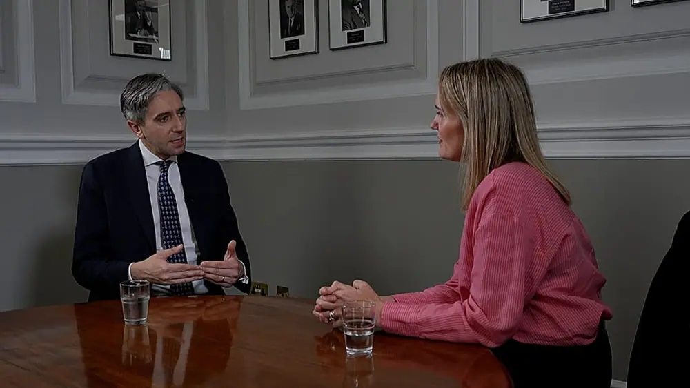Simon Harris, Tánaiste of Ireland, during a Euronews interview in Dublin on 18 September, 2026.