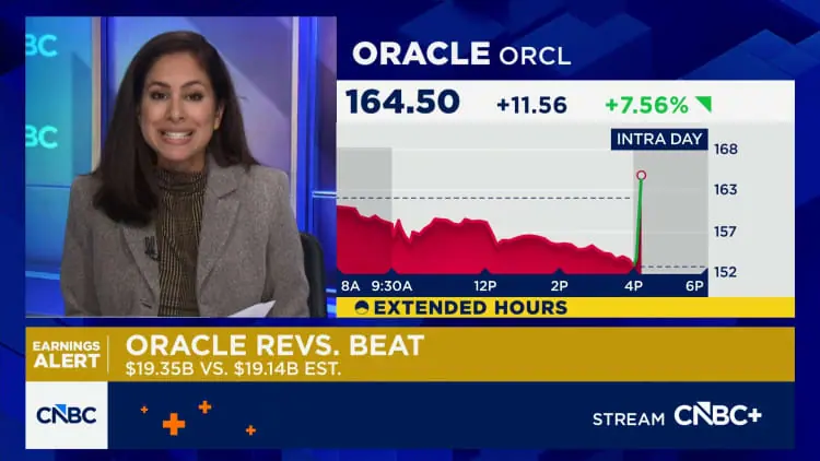Oracle shares spike on earnings and revenue beat