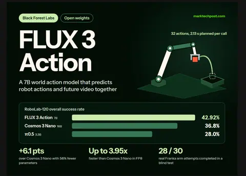 Black Forest Labs Releases FLUX 3 Action: A 7B Open-Weights World Action Model That Tops RoboLab-120