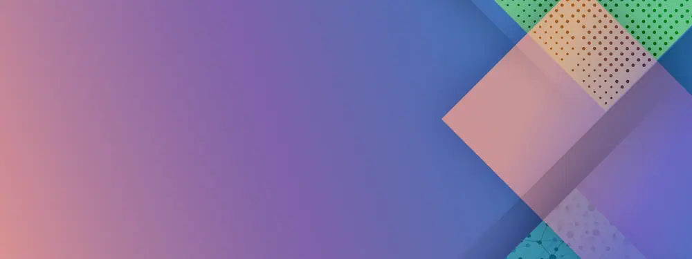 ICLR event page header - abstract shapes on a purple gradient background
