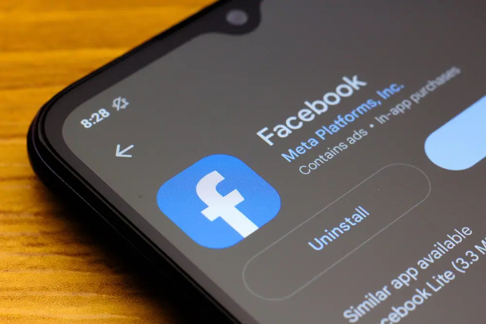 In this photo illustration, the Facebook logo is seen