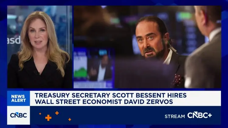 Treasury Secretary Scott Bessent hires Wall Street economist David Zervos
