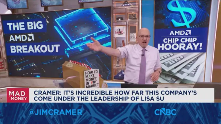 It's incredible how far AMD has come under the leadership of Lisa Su, says Jim Cramer