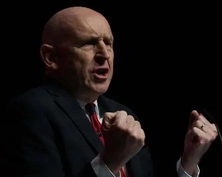 The chancellor, John Healey, at Labour party annual conference
