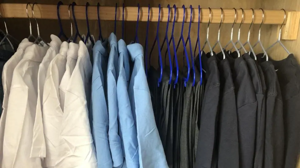 School shirts hanging up.
