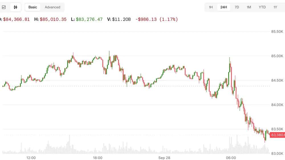 Bitcoin's price drop. (CoinDesk)