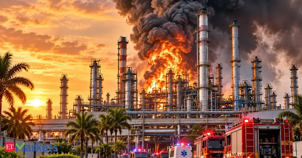 MRPL shares tumble 5% after explosion at Mangaluru plant, thick smoke seen from refinery unit