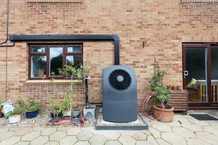 The heat pump at the rear of the Naylors’ home