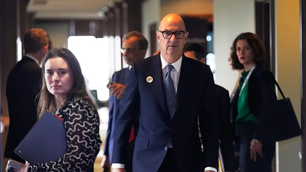 Roland Lescure, Minister of the Economy and Finance for France, arrives for the G20 Finance Ministerial in Asheville, N.C., 31 August 2026.
