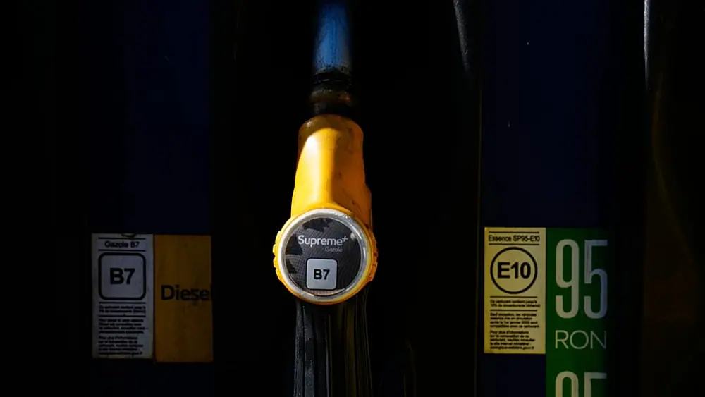 A diesel pump is pictured at a gas station in Puteaux, outside Paris, Tuesday Sept. 22, 2026.