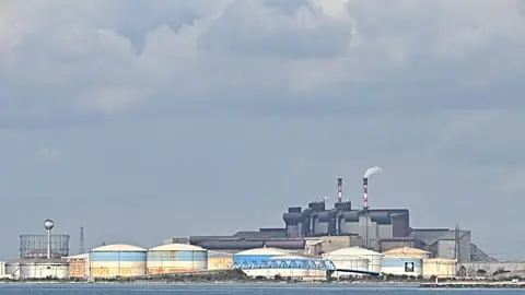File - View of the oil refinery of Fos-Lavera near Marseille, southern France, Wednesday, 11 March 2026.