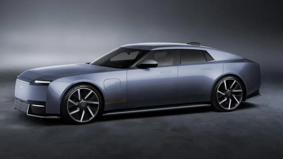 A blue version of the new Jaguar model.