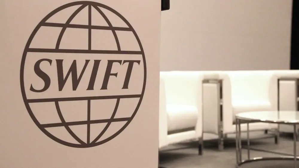 Swift logo on an office wall.