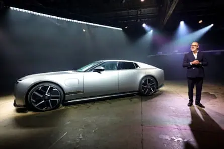 Rawdon Glover, Jaguar’s MD, at speaks during the big reveal in New York.