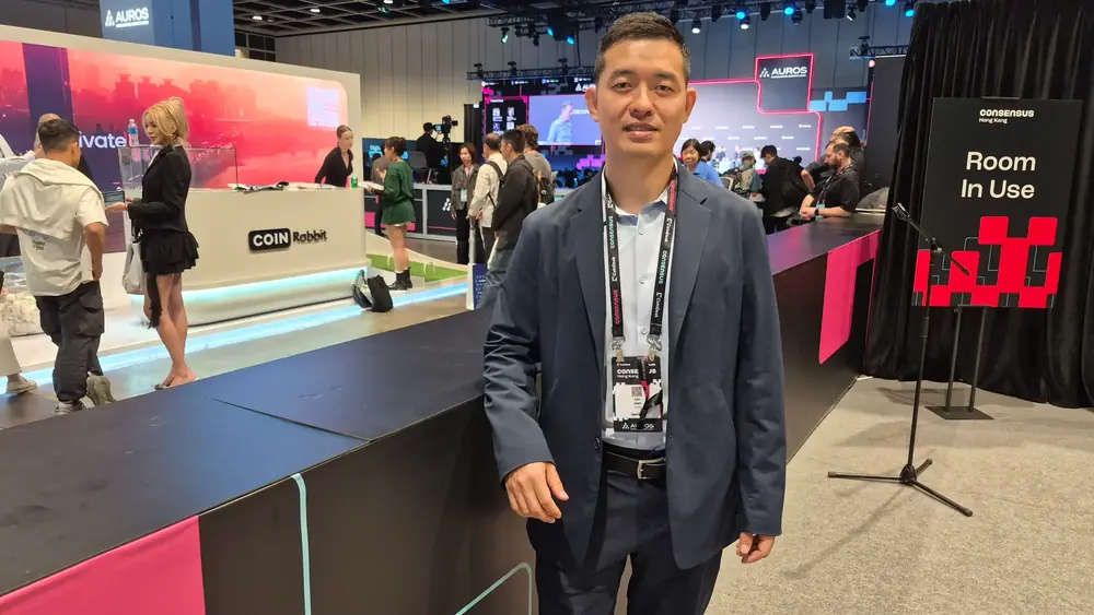 Lin Han of Gate (Olivier Acuna/CoinDesk)