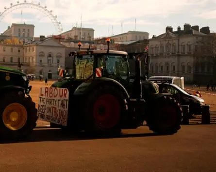 Tractors protesting Labour’s inheritance tax policy in London