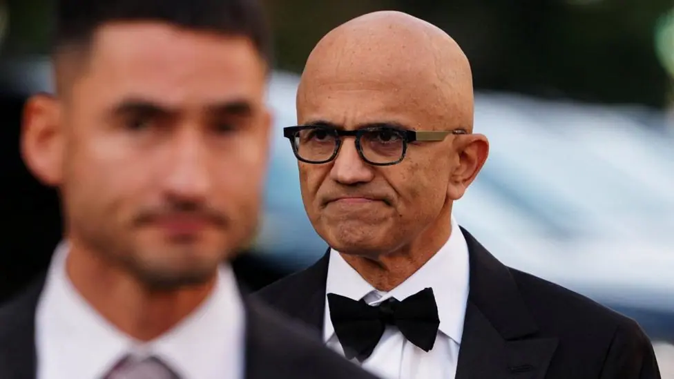 Microsoft CEO Satya Nadella walking into the White House last month to a teend a state dinner for China President Xi Jinping.