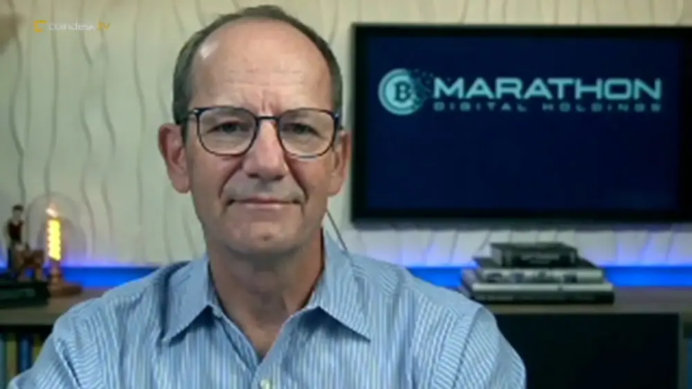 MARA Holdings CEO Fred Thiel (CoinDesk "First Mover" screenshot)
