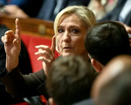 Marine Le Pen attends a session at the National Assembly
