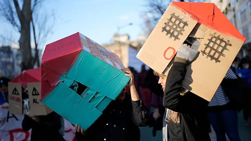 Protest in Lisbon against Portugal's housing crisis, 27 January 2024.