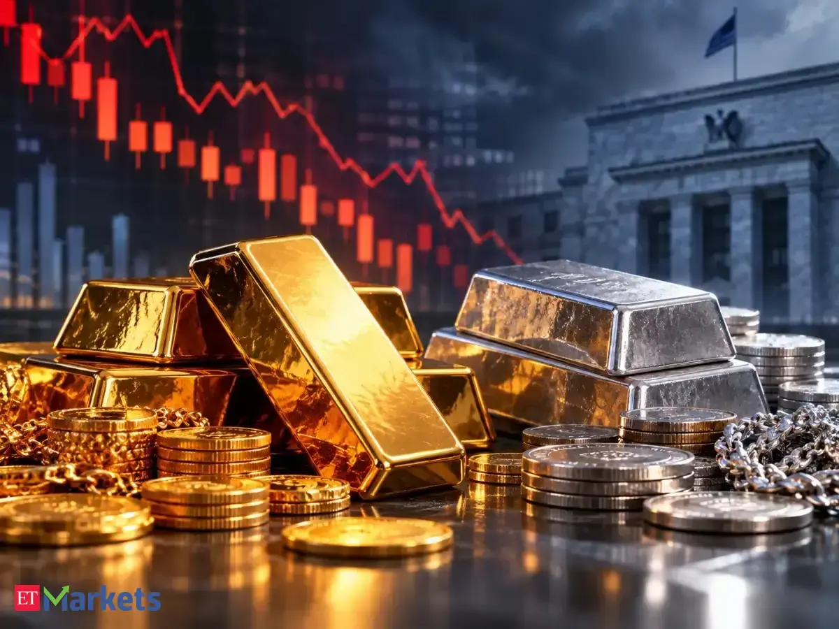 Gold prices fall Rs 1,450/10g; silver down Rs 1,400/kg despite a soft dollar ahead of US economic data. Time to sell?