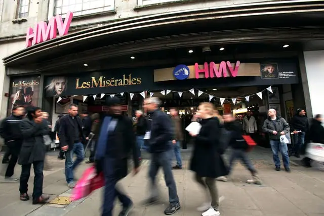 An exterior view of the flagship HMV store before it closed in 2019 (PA)