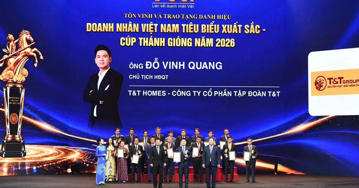 Phó Chủ tịch T&T Group Đỗ Vinh Quang được vinh danh Doanh nhân Việt Nam tiêu biểu - Cúp Thánh Gióng 2026