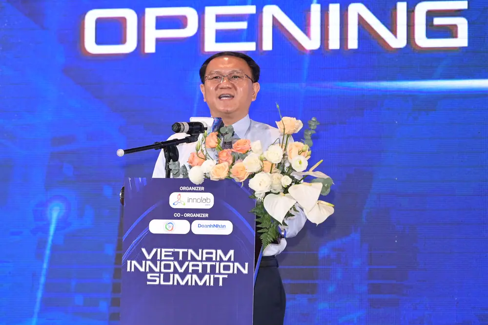 Ông Lâm Đình Thắng, Giám đốc Sở Khoa học và Công nghệ TP.HCM, phát biểu tại Hội nghị VIS 2025