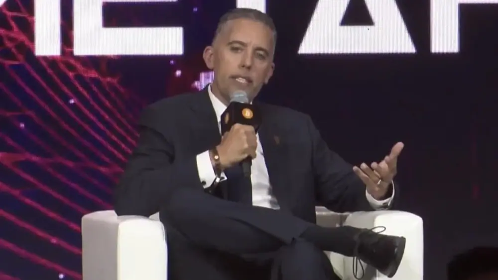 Strive CEO Matt Cole speaks at BTC Asia in Hong Kong (screenshot)