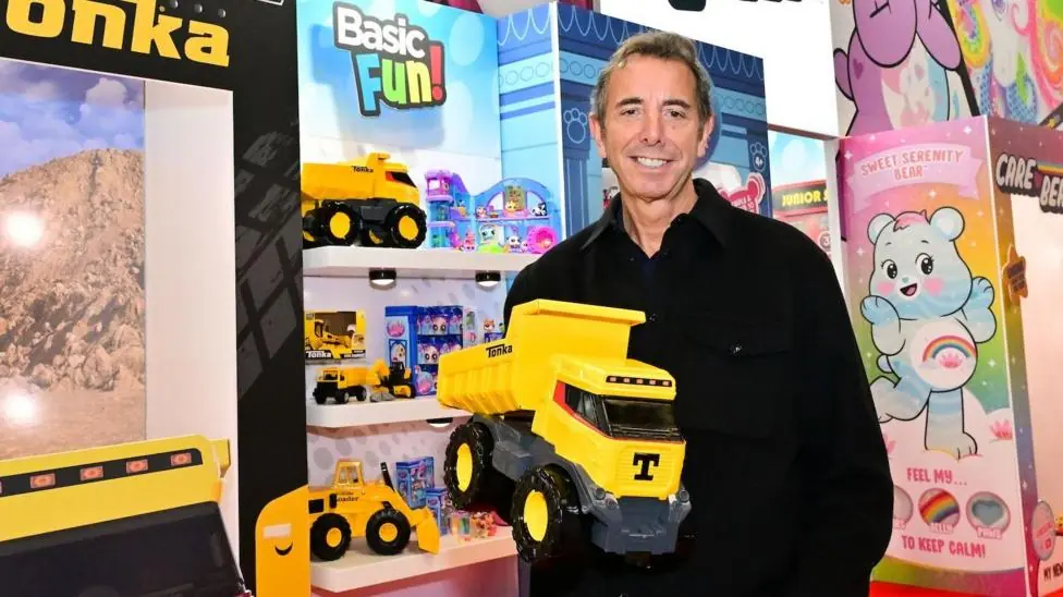 Jay Foreman, chief executive of Florida-based toy company Basic Fun, holds a Tonka truck