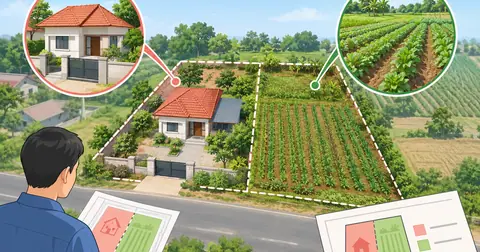 Cách xác định đất ở và đất nông nghiệp trong cùng thửa
