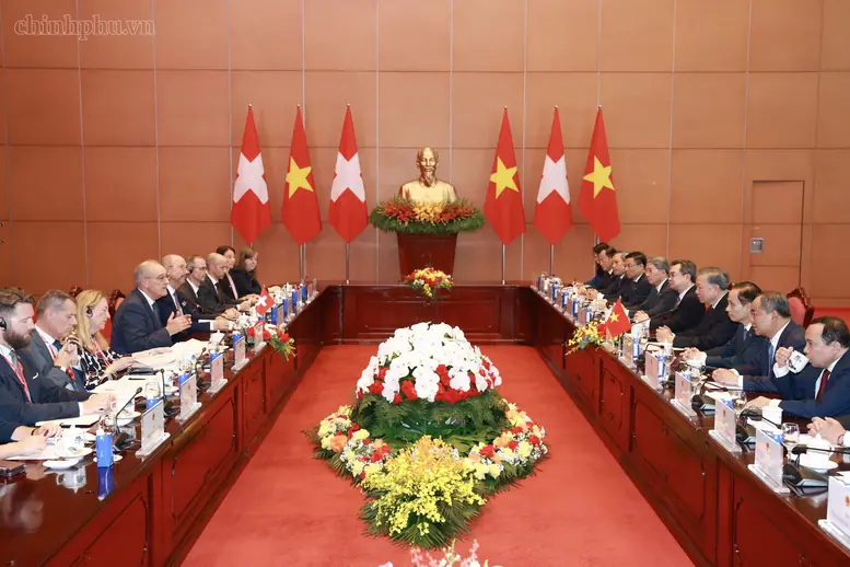 Tổng Bí thư, Chủ tịch nước Tô Lâm hội đàm với Tổng thống Thụy Sĩ- Ảnh 2.