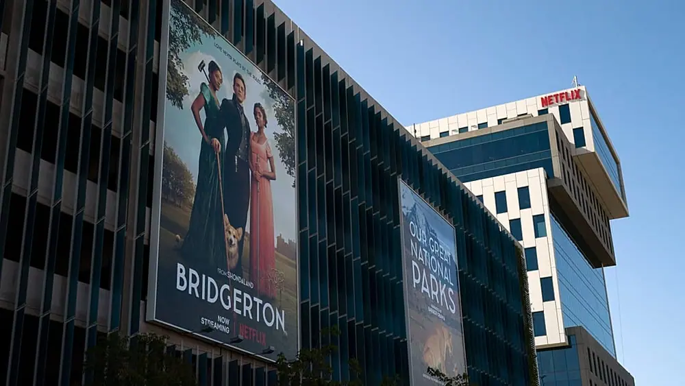 FILE - Photo of Netflix series Bridgerton advert