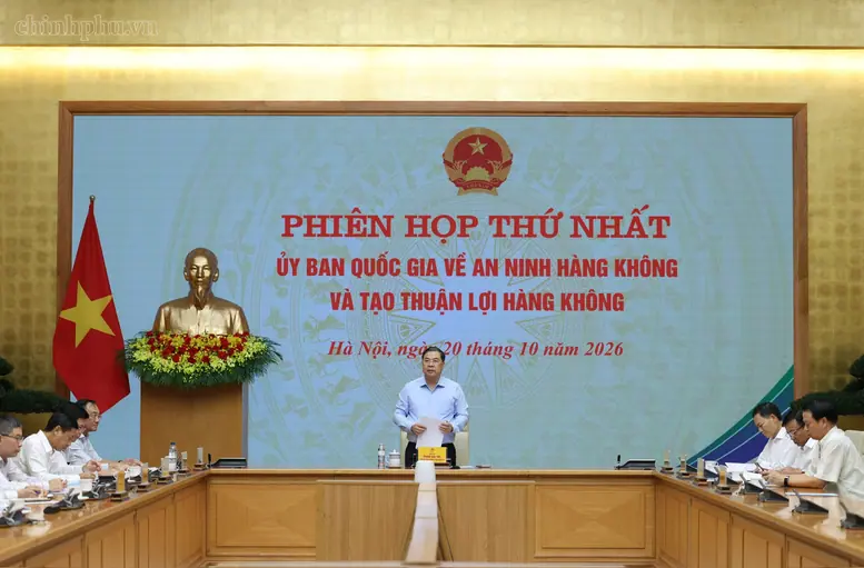 Phó Thủ tướng Thường trực Chính phủ Phạm Gia Túc phát biểu tại Phiên họp thứ nhất của Ủy ban quốc gia về an ninh hàng không và tạo thuận lợi hàng không - Ảnh: chinhphu.vn/Phương Nguyên