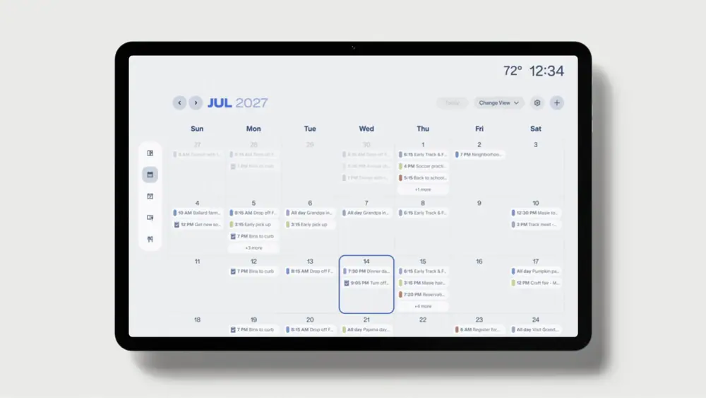 The calendar feature on the Echo Show’s 16-inch display.Amazon